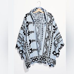 Free People Keramas Kimono Shirt Top M/L